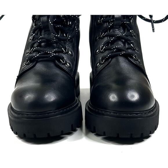 her by Anthony Veer Sophia Black Leather Combat Boots Womens Size 8.5 New $169 - Picture 4 of 13